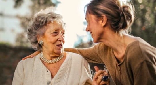 Resident spending time with family